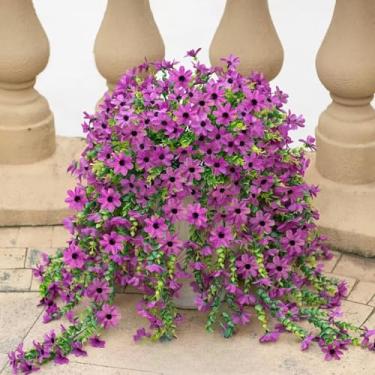 Imagem de Eucalipto de girassol artificial de cor aleatória, resistente a UV, flores falsas para pendurar ao ar livre, primavera, verão, casa, varanda, pátio, jardim, decoração, ocasiões de aposentadoria, sem