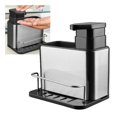 Imagem de 2X Dispenser Porta Detergente Escorredor 3 Em 1 Suporte Espo