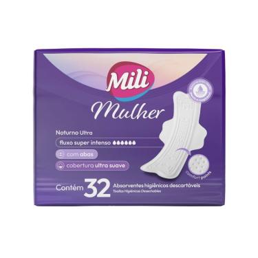 Imagem de Absorvente Mili Mulher Noturno Ultra com Abas 32 Absorventes