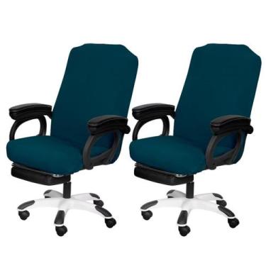 Imagem de Capa de cadeira de escritório SARAFLORA Large Sapphire 2PCS com zíper