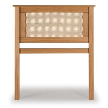 Imagem de Cabeceira de Cama Solteiro em Madeira Pinus e Rattan Natural – Design Atemporal e Contemporâneo, 94 cm