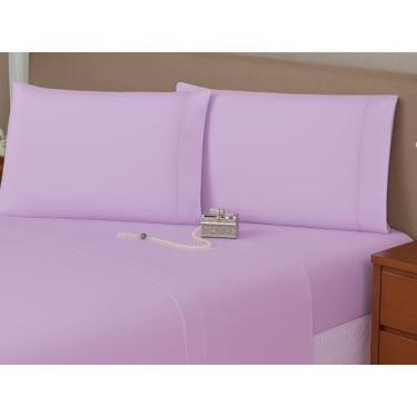 Imagem de Lençol De Cima Solteiro Macio P. Palito Percal 180 Fios (Lilas)
