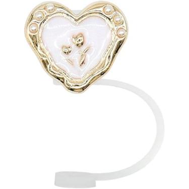 Imagem de Capa de canudo para copo Stanley, botões de pérola de silicone, tampas de canudo à prova de poeira, tampas de palha de silicone para copo Stanley, capas e tampas reutilizáveis para canudos de 8 a 10