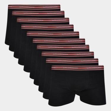 Imagem de Kit Cueca Boxer Lupo Algodão Masculina - 10 Peças, Preto, P