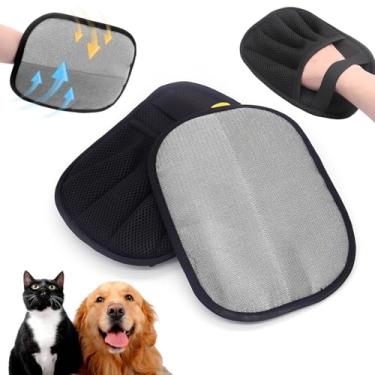 Imagem de Luvas eletrostáticas para remoção de pelos de animais de estimação 2025 – luva reutilizável para remoção de pelos de gatos e cães com punho elástico e passadores de dedo para móveis, roupa de cama