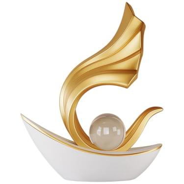 Imagem de Art Figurines Nautical Symbolic for Home Interior, Set Decor Resin Sailboat Abstract 8 Pcs, Sculptures Boat Modern Living Room Shelf, Entryway Table Or Stand Tv, 9.4 X 7.3 X 3.1 in