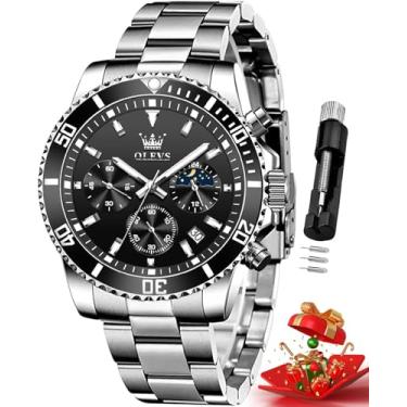 Imagem de Relógio Masculino Luxo Negócios, à Prova D'água, Relógio Mostrador de Data, Quartzo Pulseira em Aço Inoxidável Relógios de Pulso Masculinos Preto e Prata 2870