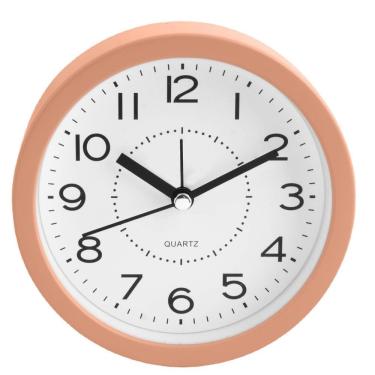 Imagem de Despertador Silent Quartz com design minimalista redondo laranja