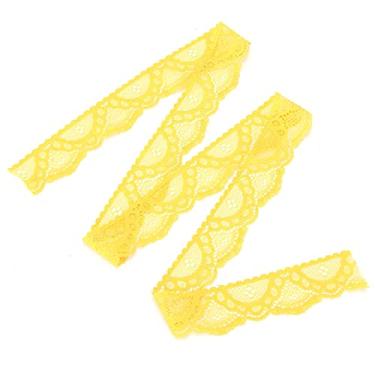 Imagem de Fita de renda feita à mão de 1 polegada de largura com padrão ondulado de linha única, renda de costura para artesanato de decoração, comprimento de 10 jardas, material de nylon