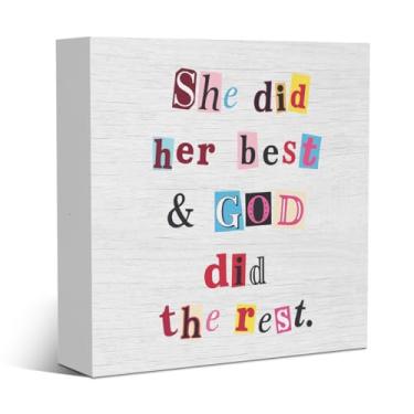 Imagem de Decoração de mesa de presentes cristãos religiosos inspiradores, versículo bíblico, citação de fé, decoração rústica, placa de madeira, acessórios de mesa para prateleira de mesa, quarto, cubículo