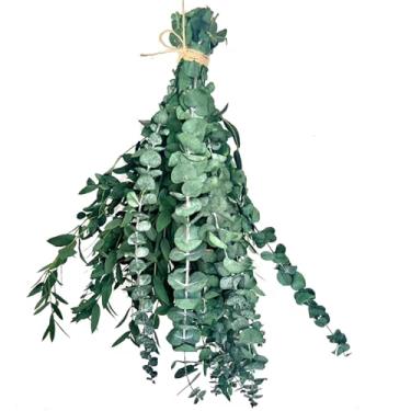 Imagem de Conjunto de 22 peças de eucalipto seco para chuveiro, 43 cm com hastes de eucalipto conservadas, para pendurar, folhas frescas de eucalipto, fragrância, planta artificial DIY