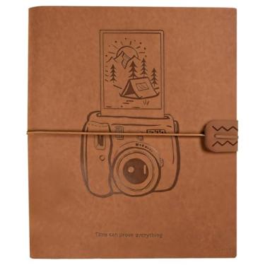 Imagem de Organizador de fichário de álbum de fotos de casamento de couro PU, armazenamento de cartão de lembrança, fecho elástico, comporta 200 fotos de 15 cm, conjunto de fichário de cartão de felicitações