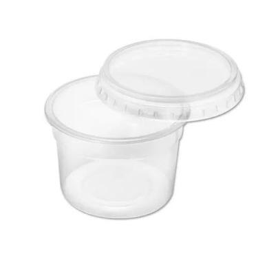 Imagem de Pote descartável marmita vasilha transparente Redondo Com Tampa Freeze