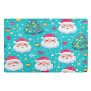 Imagem de STAYTOP Lindo tapete de porta de Papai Noel, entrada externa, 81 x 50 cm, tapete de boas-vindas ao ar livre/interno, tapetes de banho fofos, capacho frontal antiderrapante para entrada, pátio, áreas