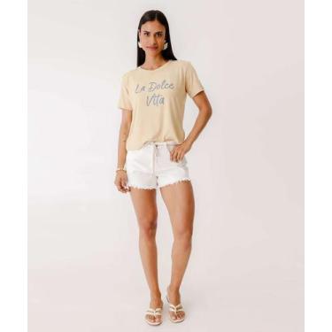 Imagem de Short Feminino Sarja Barra Desfiada Cordão Bolsos-01037 - VIZZY JEANS,