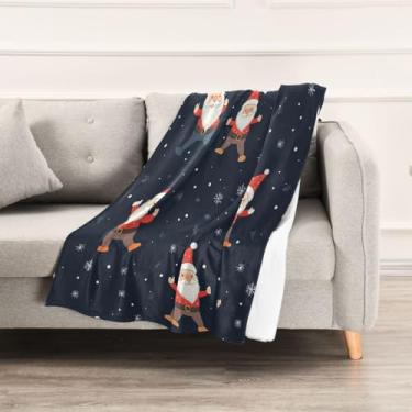 Imagem de Wassud Cobertores e mantas de Natal 152,4 x 228,6 cm, cobertor fofo de Papai Noel para sofá, cadeira, decoração de casa