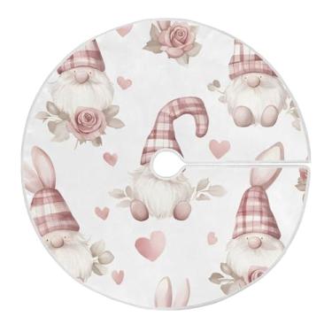 Imagem de Qilmy Saia de árvore de Natal de páscoa fofa de gnomo e ovos 1277 cm, camurça para árvore de Natal, adequada para decoração de armário em ambientes internos e externos, festas, escritórios, lojas