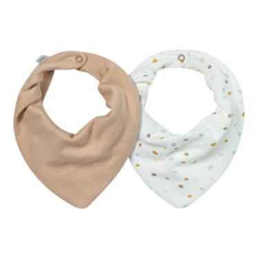 Imagem de Kit Com 2 Babadores Bebê Bandana Diversão Marrom / Bege -Hug