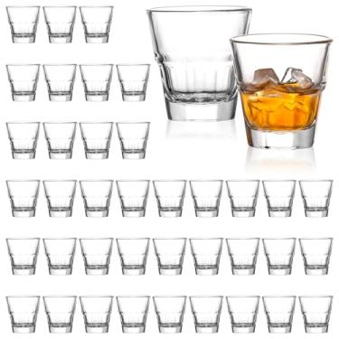Imagem de SUN GKOTTA Conjunto de 40 copos de shot de 142 g, copos de pedra de base pesada a granel, copo de uísque empilhável para degustação de café expresso, copos para bourbon, suco, água, cortado