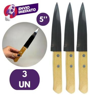 Imagem de Kit Faca Peixeira Profissional 5 6 7 Polegada Chaira 7 Aço Inox Cabo M