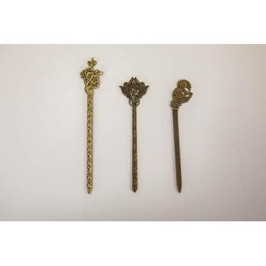 Imagem de chihimoer 4 marcadores de livro de metal bronze, marcadores clássicos chineses para leitura feminina, presente para homens, professores e estudantes, escritório, biblioteca escolar, livraria, Phoenix