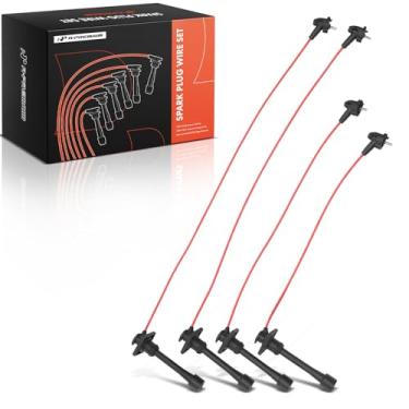Imagem de A-Premium 4 peças de fios de vela de ignição compatíveis com Toyota Corolla 1993-1997, Celica 1994-1997 1.8L e Geo Prizm 1993-1997, vermelho