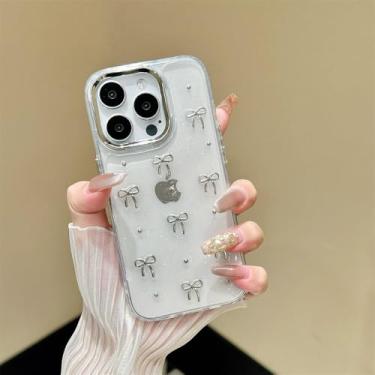 Imagem de Capa transparente para iPhone 16, 15, 14, 13, 12, 11 Pro Max Plus, em silicone transparente, resistente a impactos, com laço, para iPhone 14 Plus.