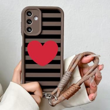 Imagem de Capa com cordão em formato de coração para Samsung A56 A36 A26 A16 A55 A35 54 15 34 25 24 73 53 33 23 71 51 72 52 22 14 32 13, J97, CoffeeSS, para A51 4G