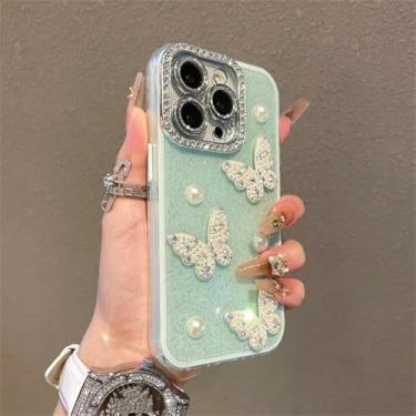 Imagem de Capa de silicone brilhante para iPhone 16, 15, 14, 13, 12, 11 Pro Max Plus, protetora e resistente a impactos, ciano, para iPhone 14 Pro Max.