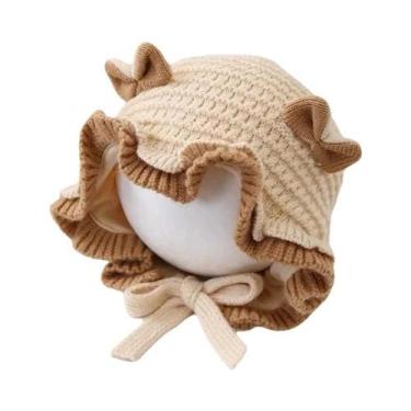Imagem de Gorro De Inverno Para Menina Bebê, Tricotado Macio Com Proteção Para a