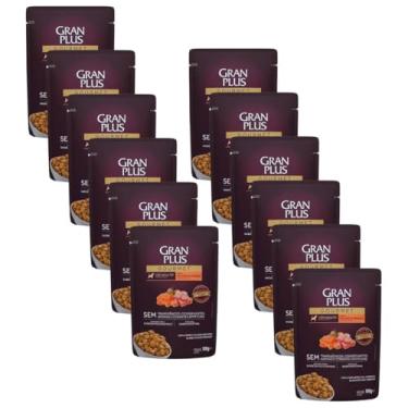 Imagem de Granplus Sachê Cães Adultos Salmão e Frango 100g 12 Unid Ração Umida