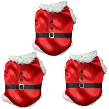 Imagem de Fantasia De Natal Para Cachorro de estimação Roupa Natalina Papai Noel Pet Estampas Sortidas(1,3 pçs)