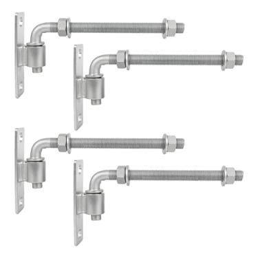 Imagem de Dobradiça de poste J-Bolt de 20 cm, dobradiça de portão soldada de aço galvanizado com pino de dobradiça macho de 5/20.3 cm, ferragens de cerca de elo de corrente resistente para portão de fazenda de