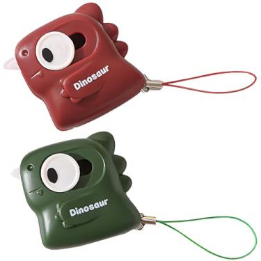 Imagem de 2 peças de cortador magnético de dinossauro fofo | Faca utilitária 2026 para abertura segura e eficiente da caixa, corte de papelão (verde vermelho)