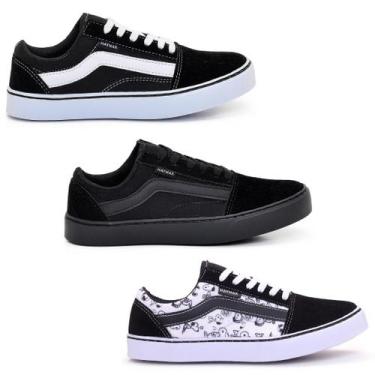 Imagem de Kit Combo Três Pares de Tênis Casual Skate Escolar Haymax Original com