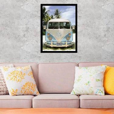 Imagem de Quadro Decorativo Fotografia Kombi Na Praia 45X34Cm