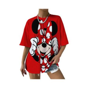 Imagem de Camiseta Feminina Disney Mickey Minnie Mouse Com Estampa De Amor, Moda
