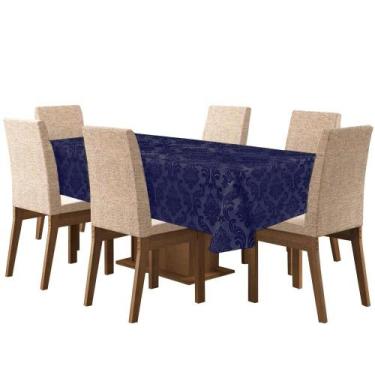 Imagem de Toalha De Mesa De 4 Lugares Tecido Jacquard - ul Marinho - Campari