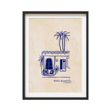 Imagem de Arte De Parede Estilo Retrô Espanhol Com Impressão De Tinta Desbotada,