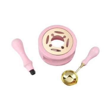 Imagem de Conjunto De Selos De Cera De Madeira Com Forno De Fusão, Colher E Aque