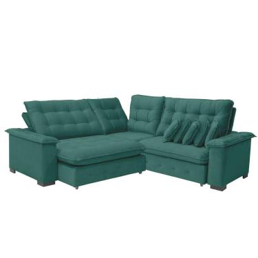 Imagem de Sofá Manchester 2.63x2.63m De Canto, Retrátil E Reclinável - Verde
