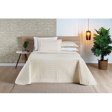 Imagem de Cobre Leito Madri Percal 200 Fios 100% Algodão Casal Padrão 03 Peças - Palha