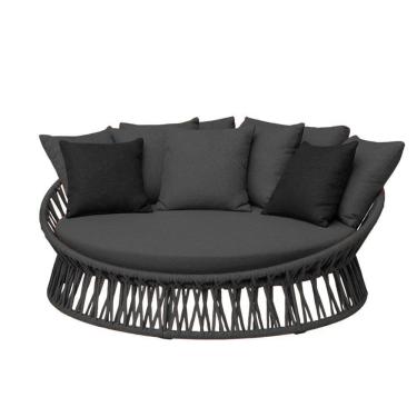 Imagem de Chaise área Externa Monza Alumínio Corda Náutica Trama Preto