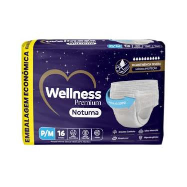 Imagem de Fralda Geriátrica Pants Wellness Premium Noturna, Roupa Íntima Descartável com Alta Absorção e Ajuste Anatômico (P/M)