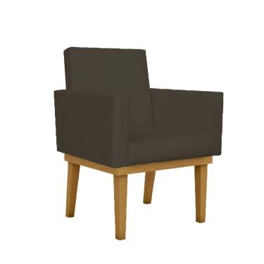 Imagem de Poltrona Decorativa Nina em Tecido Sintético Base de Madeira