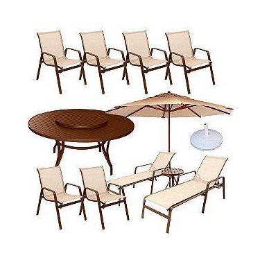 Imagem de Kit Jogo De Mesa Aluminio Móveis Para Área Piscina Completo - Sarah Mó