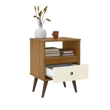 Imagem de Mesinha Decorativa de Cabeceira Apoio Cama Multimovel Wood New Gavetas