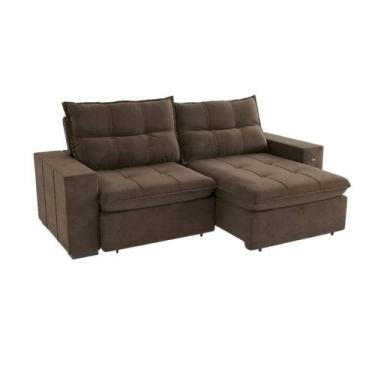 Imagem de Sofá Kairo Kappesberg 2,6m Veludo Marrom