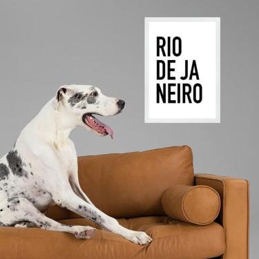 Imagem de Quadro Decorativo Tipografia Rio De Janeiro 33X24Cm - Vidro