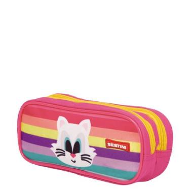 Imagem de Estojo 2 Compartimentos Kids Cat 2 Colorido Sestini